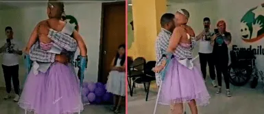 Padre carga a su hija con cáncer para bailar el vals por sus quince años y escena conmueve redes Padre carga a su hija con cáncer para bailar el vals por sus quince años y escena conmueve redes