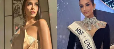 Camila Escribens vestido gala Camila Escribens se roba el show en la antesala del Miss Universo con look de organza y flecos