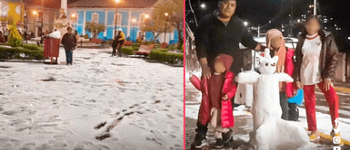 Puno amaneció repleto de nieve y familias aprovecharon en armar muñecos por Navidad Puno amaneció cubierto de nieve y familias aprovecharon en armar muñecos por Navidad