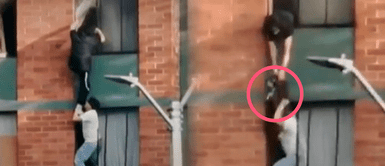 ¡Los héroes existen! Joven salva la vida de una mujer y su mascota al sacarlas de la ventana de un edificio ¡Los héroes existen! Joven salva la vida de una mujer y su mascota al sacarlas de la ventana de un edificio