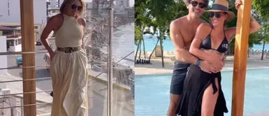 Jessica Newton jeans cargo Jessica Newton da cátedra de moda con modernos y versátiles jeans cargo en look casual chic