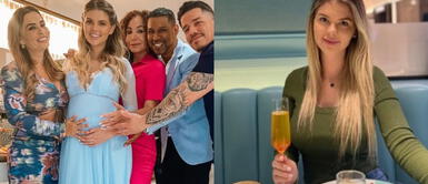 Brunella Horna vestido rojo Brunella Horna se luce con su bebé con imponente vestido rojo para celebrar las previas de Navidad