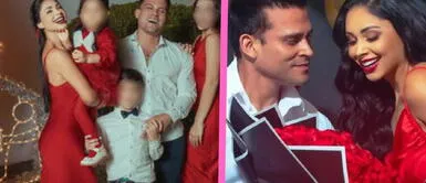 La familia completa de Christian Domínguez y Pamela Franco. Christian Domínguez y Pamela Franco presentan su primera imagen con todos los hijos del cantante