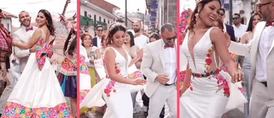 ¡Boda de ensueño en Ciudad Imperial!: pareja derrocha glamour al ritmo de 'Valicha' y original vestido ¡Boda de ensueño en Ciudad Imperial!: pareja derrocha glamour al ritmo de 'Valicha' y original vestido