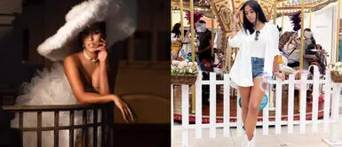 Melissa Paredes falda verano Melissa Paredes remece el verano con una sublime falda midi con estampado de mármol bicolor