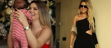 Brunella Horna se apodera de la playa Pimentel junto a su bebé enfundada en un mágico vestido tropical Brunella Horna se apodera de la playa Pimentel junto a su bebé con un explosivo look tropical