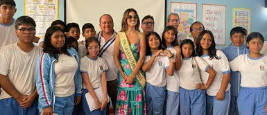 Luciana Fuster visitó la ciudad de Trujillo. Luciana Fuster lleva alegría a niños del norte