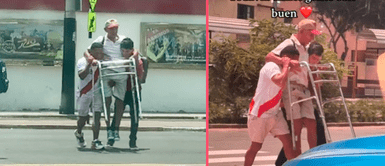 Jóvenes cargan a discapacitado para que cruce la pista y escena devuelve la esperanza a la humanidad Jóvenes cargan a discapacitado para que cruce la pista y escena devuelve la esperanza a la humanidad