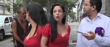 Andrea Luna es acosada por sujeto en Miraflores Andrea Luna es acosada EN VIVO por hombre desconocido que la insulta durante entrevista en Miraflores