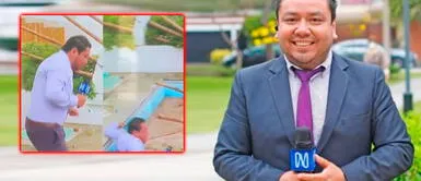 Periodista de Canal N se cae EN VIVO a piscina de Susana Villarán Periodista de Canal N se cae EN VIVO a piscina de Susana Villarán