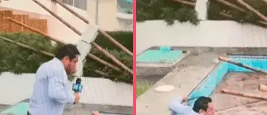 Periodista cae a piscina de Susana Villarán en Lurín durante transmisión EN VIVO sobre su demolición ¡PISÓ MAL! Periodista cae a piscina de Susana Villarán en Lurín durante transmisión EN VIVO sobre su demolición