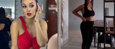 Angie Arizaga vestido rojo Angie Arizaga rompe con la clásica moda maternal y luce su embarazo de 5 meses con sensual vestido