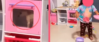 Niña mete al horno a su pequeño perro y se vuelve viral en redes sociales Niña mete al horno a su pequeño perro y se vuelve viral en redes sociales
