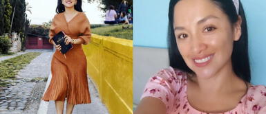 Katy Jara vestido Katy Jara reaparece en TV con outfit cristiano y le llueven críticas por lucir 'desarreglada'