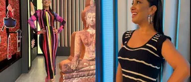 Nelly Rosinelli se vuelve viral en redes con caída en el mar luciéndose con imponente traje de baño psicodélico. Nelly Rosinelli se vuelve viral luciéndose con traje de baño psicodélico tras estrepitosa caída