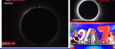 Noticiero proyecta video falso del eclipse solar con genitales masculinos EN VIVO ¡Escándalo viral! Noticiero proyecta falso video del ECLIPSE SOLAR con GENITALES masculinos EN VIVO