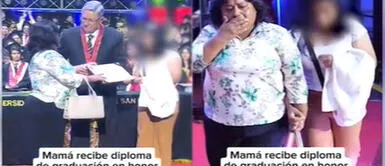 Madre se presentó orgullosa a recoger diploma de su hijo fallecido. Madre conmueve al recoger en San Marcos diploma de graduación de su hijo fallecido: “Lo lograste”