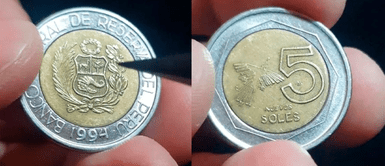 Esta es la preciada moneda de 5 soles por la que pagan actualmente una astronómica suma de dinero Esta es la preciada moneda de 5 soles por la que pagan actualmente una astronómica suma en DÓLARES