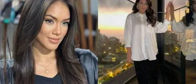 Jazmín Pinedo look Jazmín Pinedo desata ola de suspiros con imponente look vanguardista de cuadros y cuero