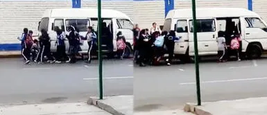 Niños ayudan a empujar movilidad escolar para que pueda arrancar e irse a sus casas ¡La unión hace la fuerza! Niños ayudan a empujar movilidad escolar para que pueda arrancar e irse a sus casas