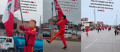Estudiante venezolano se quiebra tras haber sido escogido para llevar bandera del Perú Venezolano fue escogido para llevar bandera del Perú por desfile de Fiestas Patrias: "Es un honor"