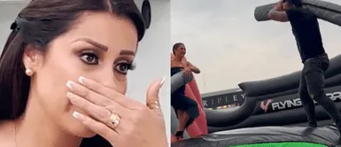 Karla Tarazona habría estado sensible por polémica con su ex. Karla Tarazona habría llorado tras beso de Christian Domínguez: "Está con los ojos hinchados"