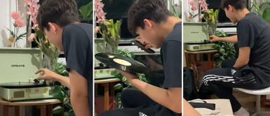 Joven ve un disco de vinilo por primera vez y queda sorprendido: "¿Cómo hay música aquí? No lo entiendo" Joven ve un disco de vinilo por primera vez y queda sorprendido: "¿Cómo hay música aquí? No lo entiendo"