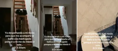 Mujer teme a la oscuridad y despierta a su novio para que la acompañe al baño: él se duerme en las escaleras Mujer teme a la oscuridad, despierta a su novio para que la acompañe al baño y el final es inesperado