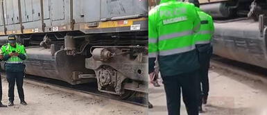 Tren parte a la mitad a hombre en la Carretera Central Tren parte a la mitad a hombre en la Carretera Central