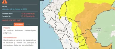 Alerta naranja según senamhi SENAMHI lanza ALERTA por NUEVO FENÓMENO EXTREMO desde HOY que afectará a 12 REGIONES