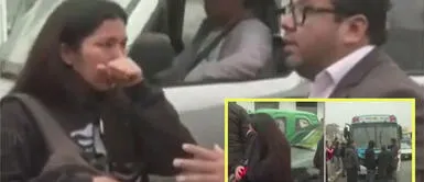 Imagen de joven es la representación de muchos peruanos que necesitaban ir trabajar. Paro de transportistas: joven rompe en llanto por ser bajada violentamente de bus