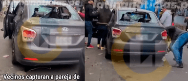 Vecinos capturan a pareja de delincuentes y destrozan su auto en Los Olivos Vecinos capturan a pareja de delincuentes y destrozan su auto en Los Olivos