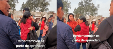 Madre e hija lloran en puertas de San Marcos Madre e hija se quiebran al no llegar a tiempo al examen de admisión de San Marcos