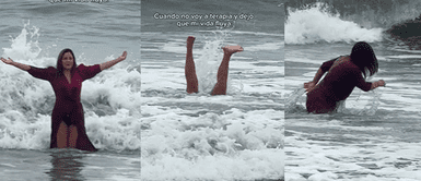 Andrea Llosa es revolcada por el mar Andrea Llosa sufre terrible accidente en la playa tras ser revolcada por el mar