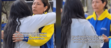 Alumna sufre crisis nerviosa a puertas de examen de admisión y tutora le brinda tranquilidad Alumna sufre crisis nerviosa a puertas de examen de admisión y tutora le brinda tranquilidad