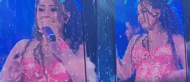 Ana Lucía Urbina de Corazón Serrano sufre percance durante presentación Ana Lucía Urbina de Corazón Serrano sufre percance durante presentación