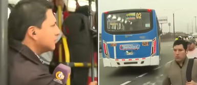 Paro de transportistas: reportero queda atrapado en bus mientras entrevistaba a un pasajero Paro de transportistas: reportero queda atrapado en bus mientras entrevistaba a un pasajero