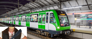 Hombre ingresa con machete a tren eléctrico y policía lo obliga a bajar Hombre ingresa con machete a tren eléctrico y policía lo obliga a bajar