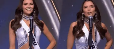 Tatiana Calmell grita Perú en Miss Universo 2024 Tatiana Calmell grita el nombre de 'Perú' en la gala final del Miss Universo 2024 en México