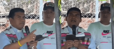 Sacerdote manda misil a Cueva en pleno evento deportivo Cueva asiste a inauguración de losa deportiva y sacerdote le da sermón “Las borracheras y vicios matan”