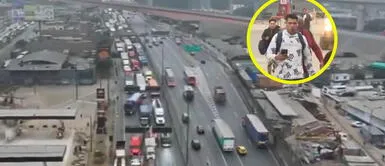 El tráfico en evitamiento generó que muchas personas se bajaran y se trasladen caminando. Caos en la vía Evitamiento: cierre provoca tráfico y obliga a personas a caminar para llegar a sus destinos