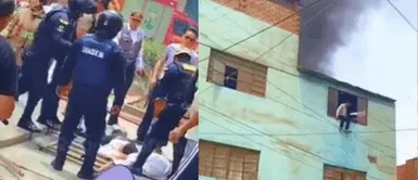 Hombre salta desde el último piso para salvarse de voraz incendio en Cercado de Lima Hombre salta desde el último piso para salvarse de voraz incendio en Cercado de Lima