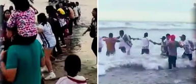 Hinchas de Alianza Lima salvan la vida a personas que se ahogaban en el mar de Ventanilla Hinchas de Alianza Lima salvan la vida a personas que se ahogaban en el mar de Ventanilla
