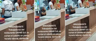 Trabajadoras de conocido restaurante de SJL causan indignación: se cortan el pelo en horario de trabajo Trabajadoras de conocido restaurante de SJL causan indignación: se cortan el pelo en horario de trabajo