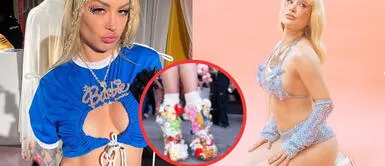 El bolso de peluches de Leslie Shaw: la nueva joya de la alta moda. Leslie Shaw impone moda luciendo un impactante bolso gigante lleno de peluches