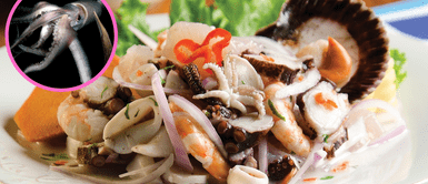 Este monstruo marino se sirve en los ceviches y platos marinos de Perú. El imponente monstruo marino de 2 metros y 60 kg que se sirve en los ceviches y platos marinos del Perú