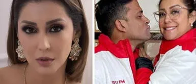 La conductora sorprende con este mensaje. Karla Tarazona y Christian Domínguez impactan con fotografía juntos en Navidad