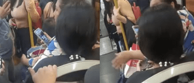 Peruanas se pelean por asiento en Metropolitano y terminan sentadas una sobre la otra. Peruanas luchan por un asiento en el Metropolitano y terminan sentadas una encima de la otra: '¡Solo en Perú!'