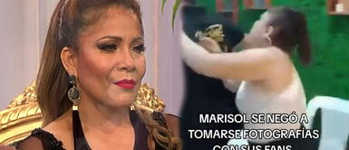 Marisol pasó mal momento con seguidora. Marisol sufre de agresión tras negarse a tomarse fotos con sus fanáticos: “¡Suéltame!”