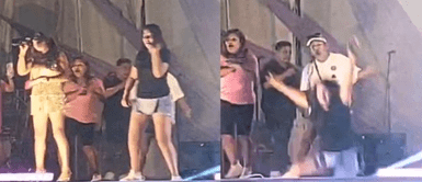 Accidente en concierto. Mujer cae del escenario en pleno concierto de Ada Chura